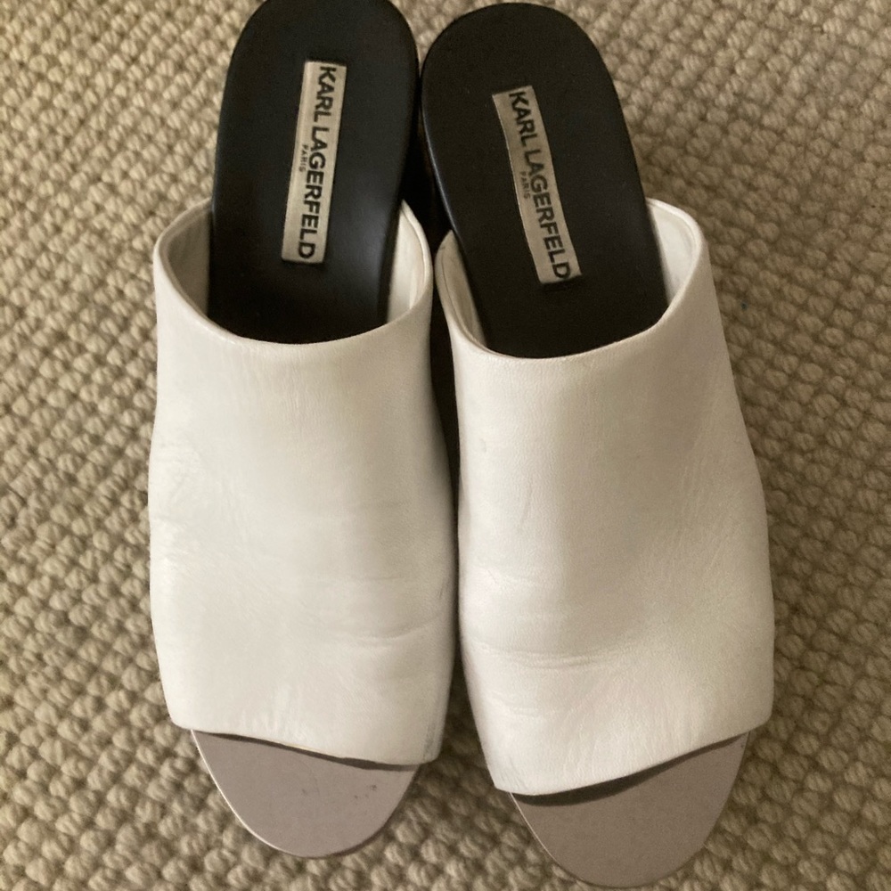 Lagerfeld heeled slides